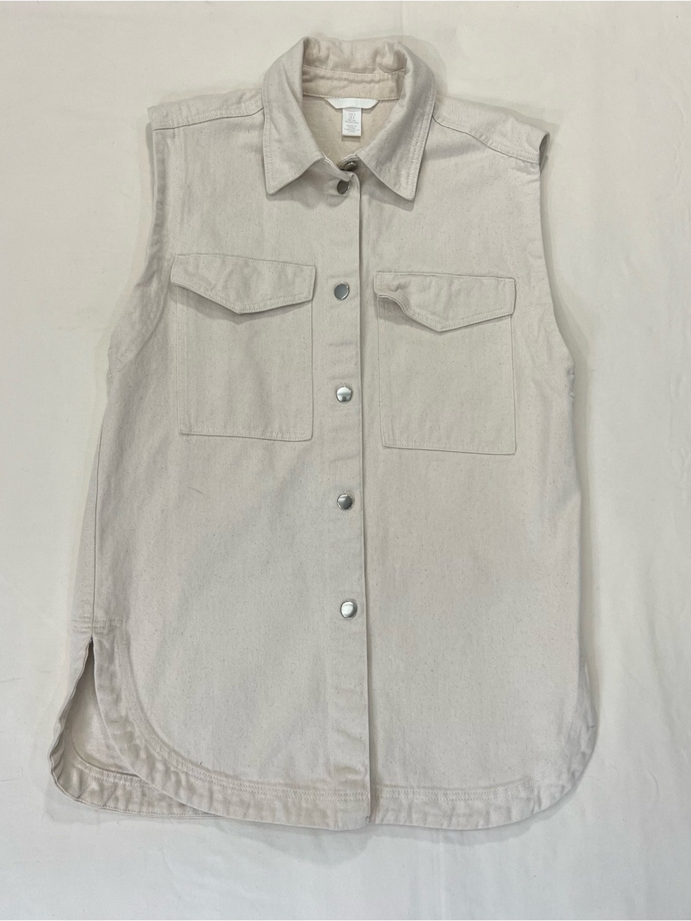 H&M Cream Denim Sleeveless Robin Vest
